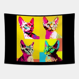 Devon Rex Pop Art - Cat Lover Gift Tapestry