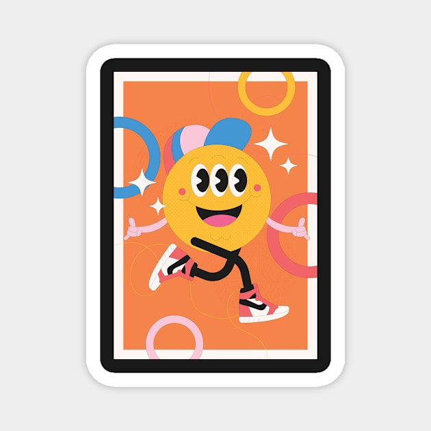 groovy retro cartoon   funny comic characters Magnet by zuzutr