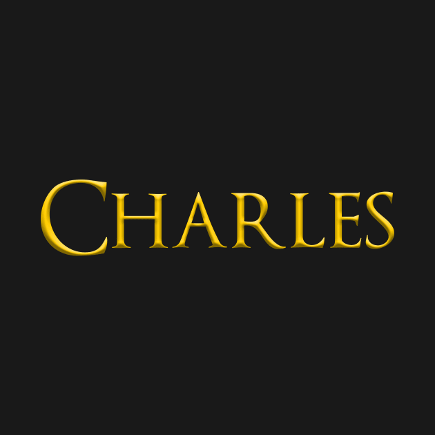 Charles Male Name Gold On Dark by funfun