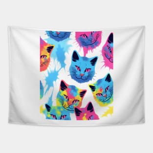 Tie Dye Cat Tapestry