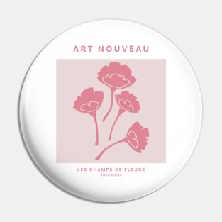 Pink Art Nouveau Les Champs De Fleurs Art Boheme Deisgn Pin