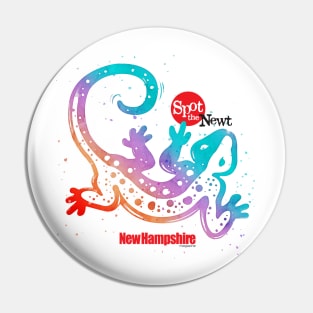 Tie-dye Spot the Newt (pocket-size logo) Pin