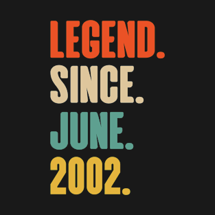 Legend Since June 2002 21 Years Old 21st Birthday T-Shirt