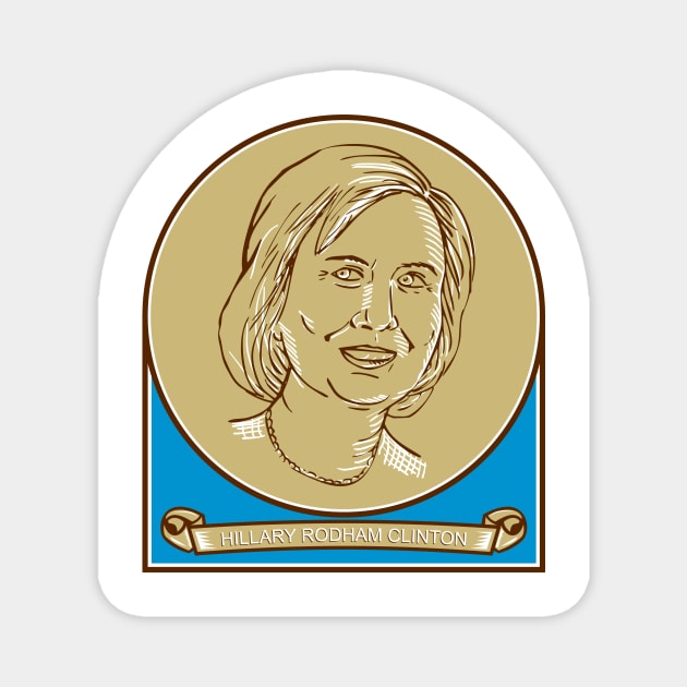 Hillary Clinton 2016 Democrat Candidate Magnet by retrovectors