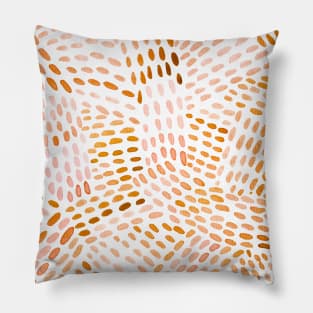 Watercolor dotted lines - orange Pillow