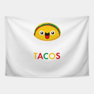 Cute Kawaii Taco Emoji Cinco de Mayo Funny Tace Foodie Mexican Food Gift Tapestry