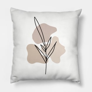 Modern Minimalist Simple Abstract Pastel Pink Flower Art Pillow