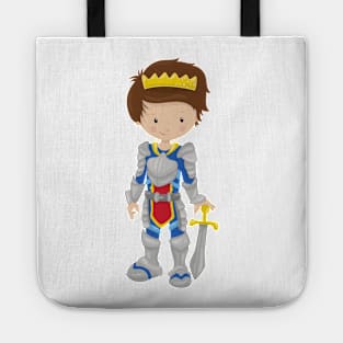 Prince, King, Knight, Crown, Sword, Brown Hair Tote