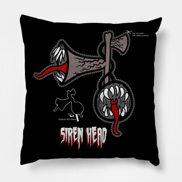 Scary Siren Head printable and cutout meme mask Pillow by opippi