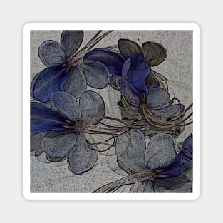 Gray and Blue Botanical Pillows Blue Butterfly Flower Glory Bower Wings Magnet