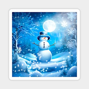 New Year's Snowman: Journey to a Magic Winter Fairy Tale Magnet