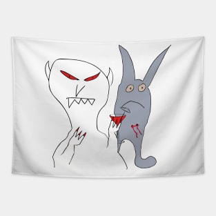 Vampire and bunny Tapestry