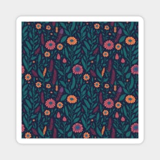 Scandinavian Summer Colorful Spring Flowers Magnet