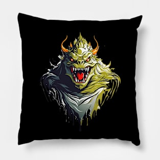 Halloween Scary Monster AI Art Pillow