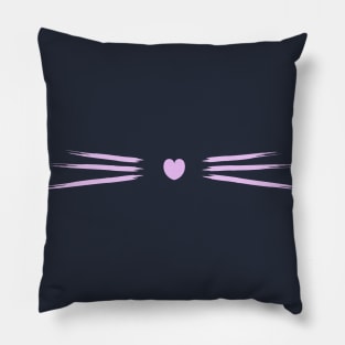 Cat Face with Pink Heart Nose Pillow