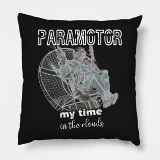 Paramotor T-Shirt - Paragliding Gift - PPG Paramotoring Paraglider Shirt Pillow