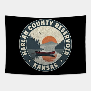 Harlan County Reservoir Kansas Sunset Tapestry