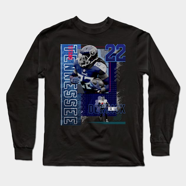 Derrick Henry Football Paper Poster Titans 2 Long Sleeve T-Shirt