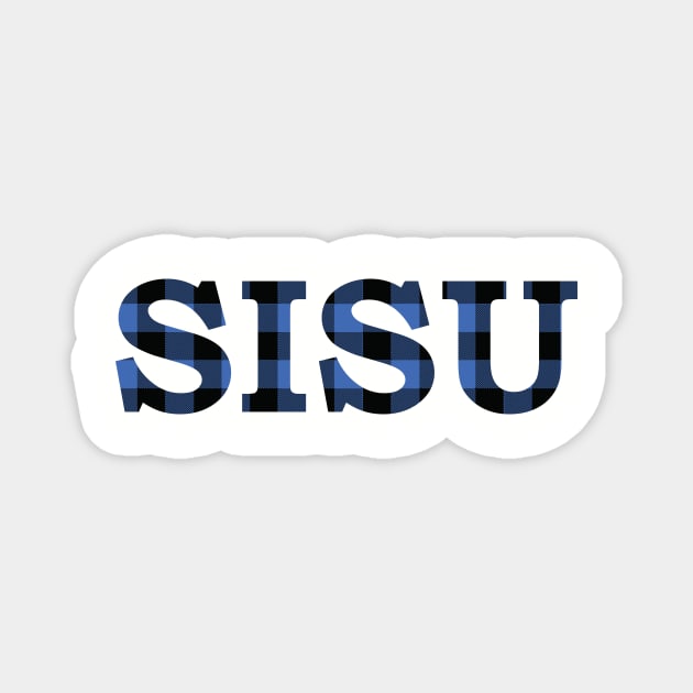 SISU Upper Peninsula Pride Blue Flannel Magnet by DoctorWatsonDesigns