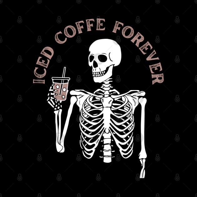 Iced coffee forever lover coffee addict Funny tired exhausted zombie by BoogieCreates