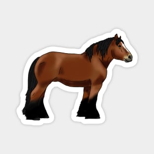 Brown Ardennes draft horse, brown horse Magnet