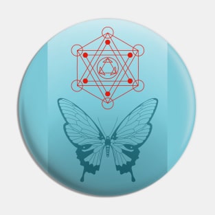 metatrons cube and monarch butterfly Pin