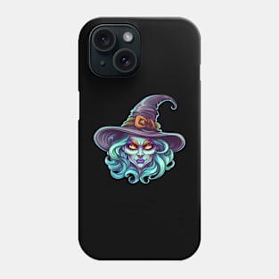 Poison witch face, blue and purple Phone Case