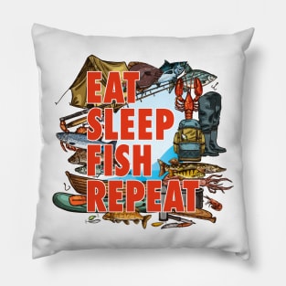 Eeat Sleep Fish Repeat Pillow