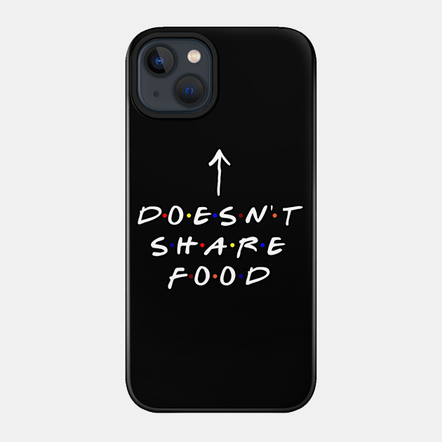 [Insert Name] doesn't share food! (White Text) - Friends - Phone Case