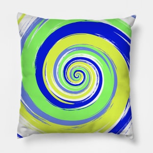 Colorful swirl - blue and green Pillow