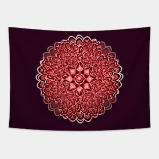 Red Geometric Eye-ris Tapestry