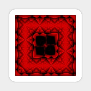 bright red square format design on a black background Magnet