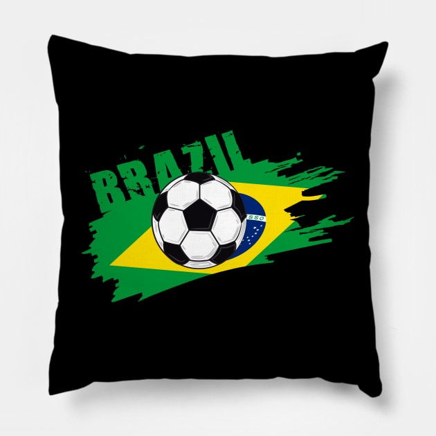 Brazil Soccer Brazil Futbol Football Brazilian soccer Flag Jersey Pillow by JayD World