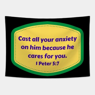 Bible Verse 1 Peter 5:7 Tapestry