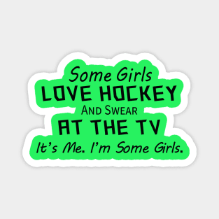 Girls Watching Hockey Magnet