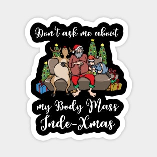 Foodie Gifts Food Coma Funny Christmas Pun Santa Claus Magnet