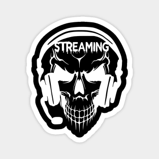 Gamer Streaming Skull Wearing Headset Magnet