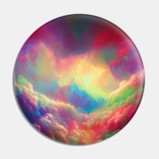 Multicolored Clouds Pin