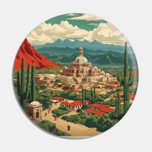 Jiquilpan de Juarez Michoacan Tourism Travel Vintage Pin