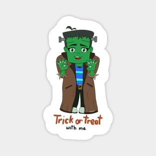 Halloween Spoopy Frankenstein trick or treat Magnet