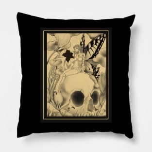 Fairy sitting on a skull Pillow