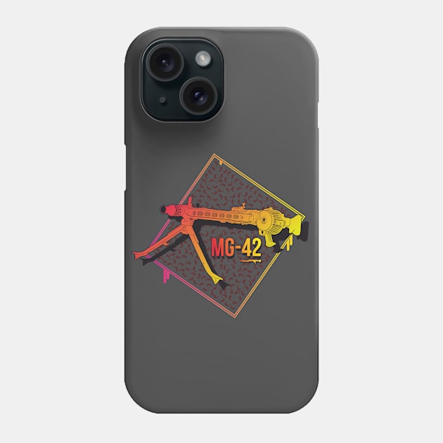 Colorful German MG-42 machine gun Phone Case by FAawRay