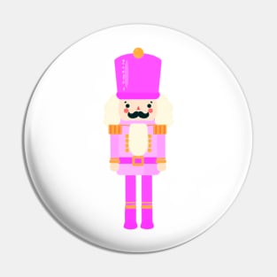 Pink On Pink Christmas Nutcracker Toy Soldier Graphic Art Pin