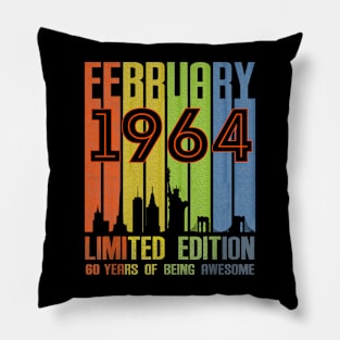 February 1964 60 Years Of Being Awesome Limited Edition Pillow