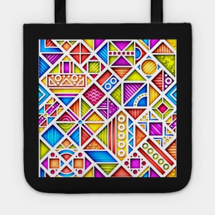 3d Colorful Geometric Pattern, Crazy Print Tote