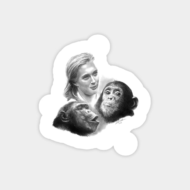 A YOUNG JANE GOODALL Magnet by allthumbs