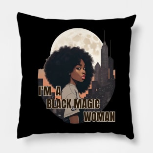 Black Magic Urban Woman Pillow