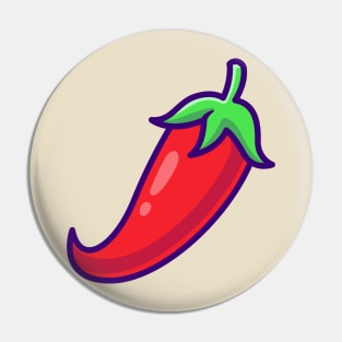 Red Chili Pepper Vegetable Cartoon Pin