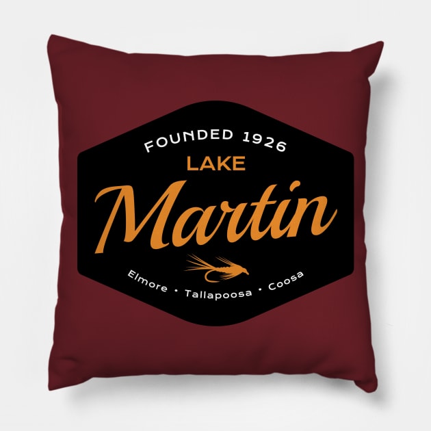 Lake Martin • Elmore • Tallapoosa • Coosa Pillow by Alabama Lake Life