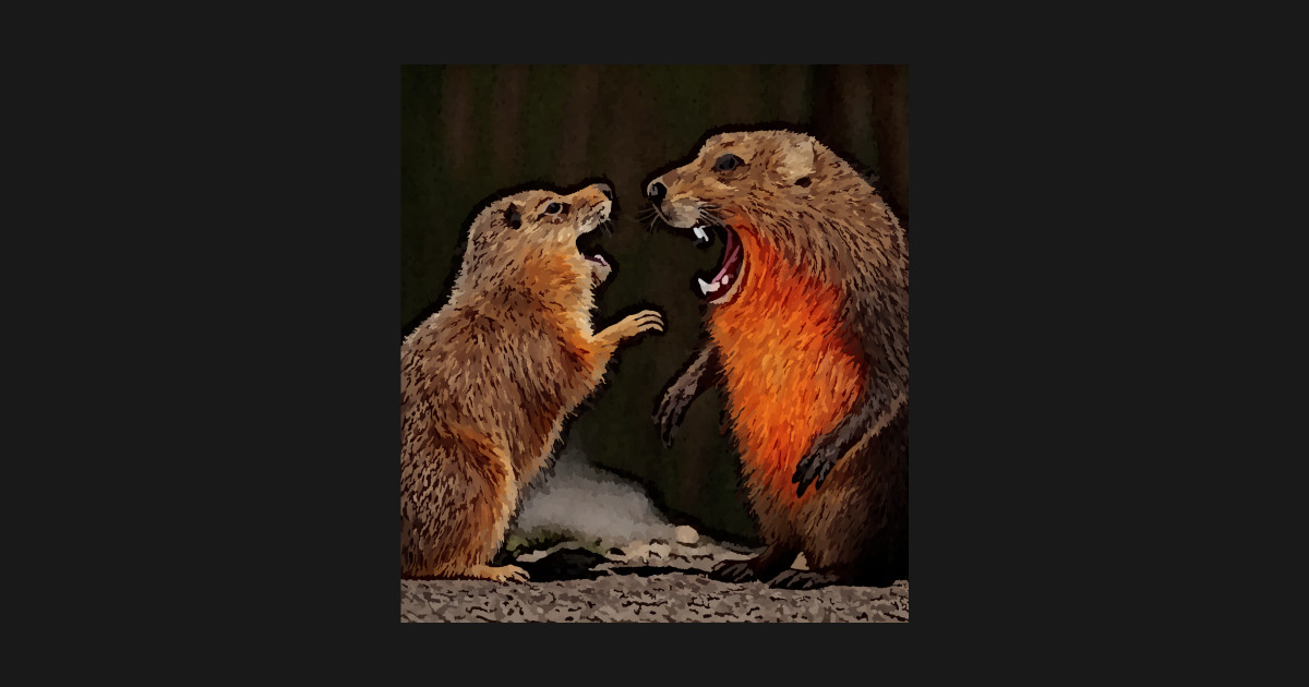 watercolor groundhog yelling Watercolor TShirt TeePublic